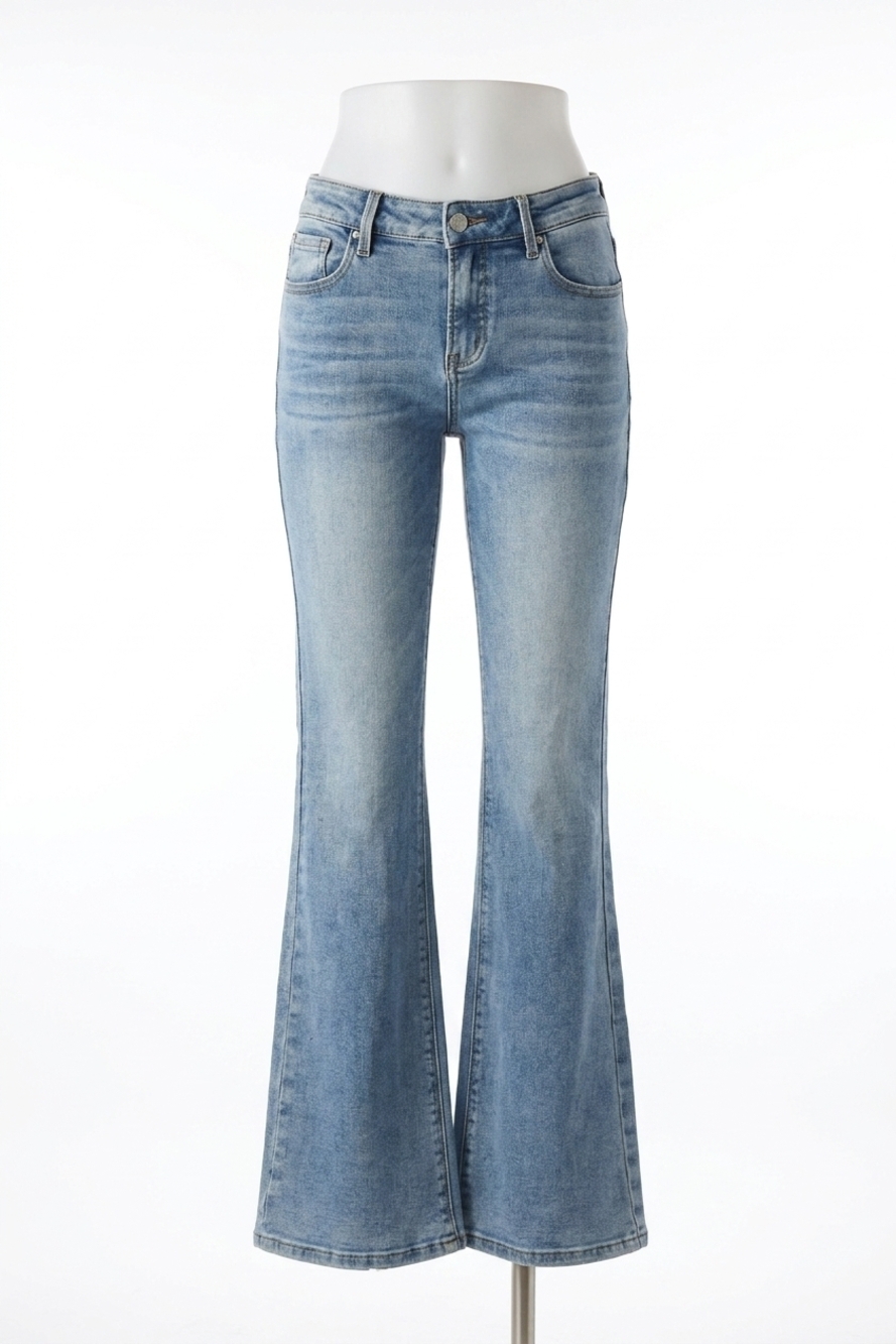 NEW RISEN channing mid rise flare jean in medium wash